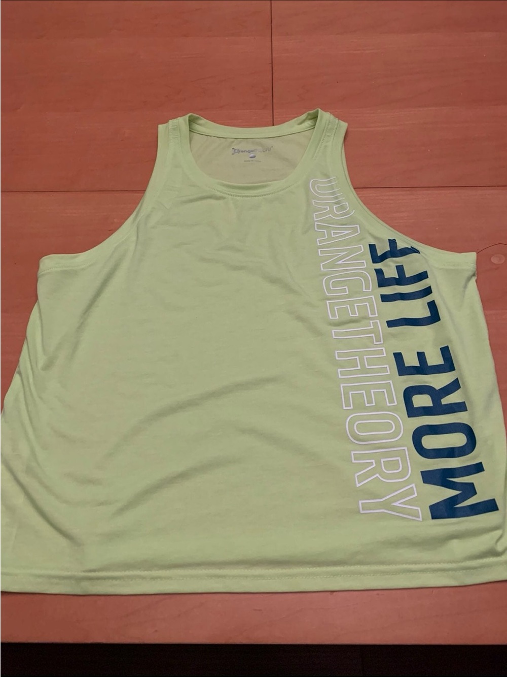 Orangetheory Men's Tank Top in Lime Yellow with Navy Print